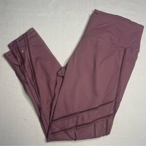 Victorias Secret Sport Knockout Mauve Leggings w Sheer Mesh Side Panels (Large)
